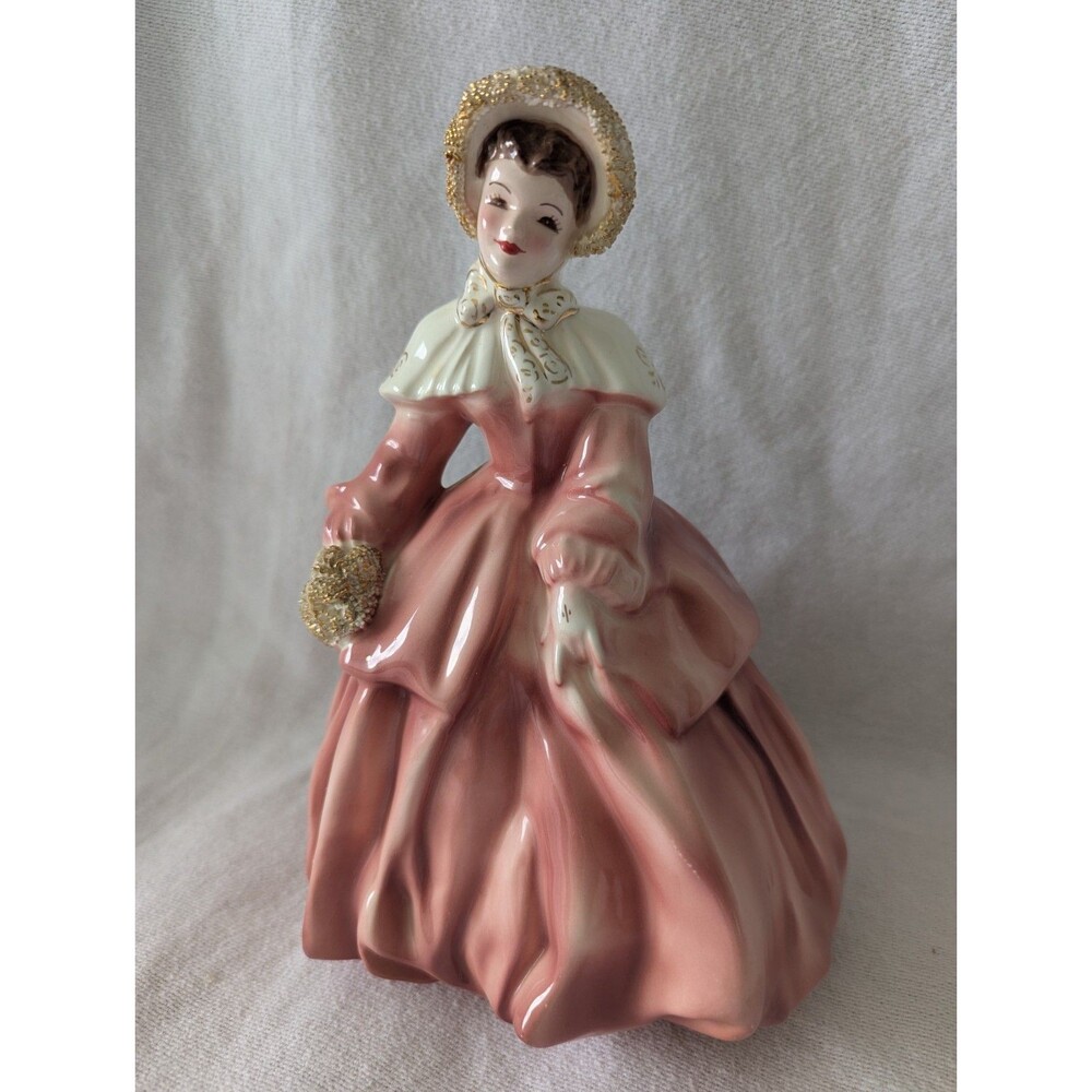 Vintage 1950s Florence Ceramics Abigail Figurine Rose Pink Dress 8.75" EUC